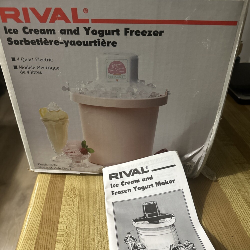 Rival Ice Cream Maker 4 QT Electric Yogurt Freezer 8401 In Original Box